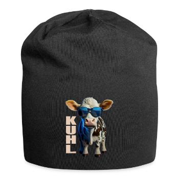 Kühe Landwirt Landwirtin Kuhliebhaber lustiges Kuh - Jersey-Beanie - Schwarz - Vorne