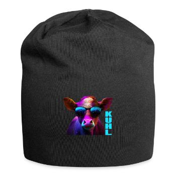 Kühe Landwirt Landwirtin Kuhliebhaber lustiges Kuh - Jersey-Beanie - Schwarz - Vorne