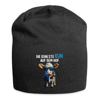 Kühe Landwirt Landwirtin Kuhliebhaber lustiges Kuh - Jersey-Beanie - Schwarz - Vorne