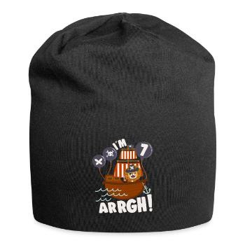 Birthday Pirate 7 Years Old Bday Party Gift Idea - Jersey-Beanie - Schwarz - Vorne