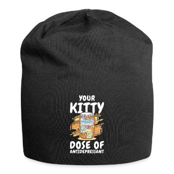 Antidepressant Kitten Medicine Cat Owner - Jersey Beanie - black - Front