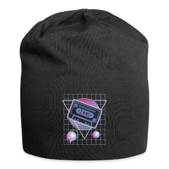 80er Vaporwave Kassete Retro Party Mixtape - Jersey-Beanie - Schwarz - Vorne