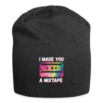 80s 90s Cassette Mixtape Retro Funny - Jersey Beanie - charcoal grey - Front