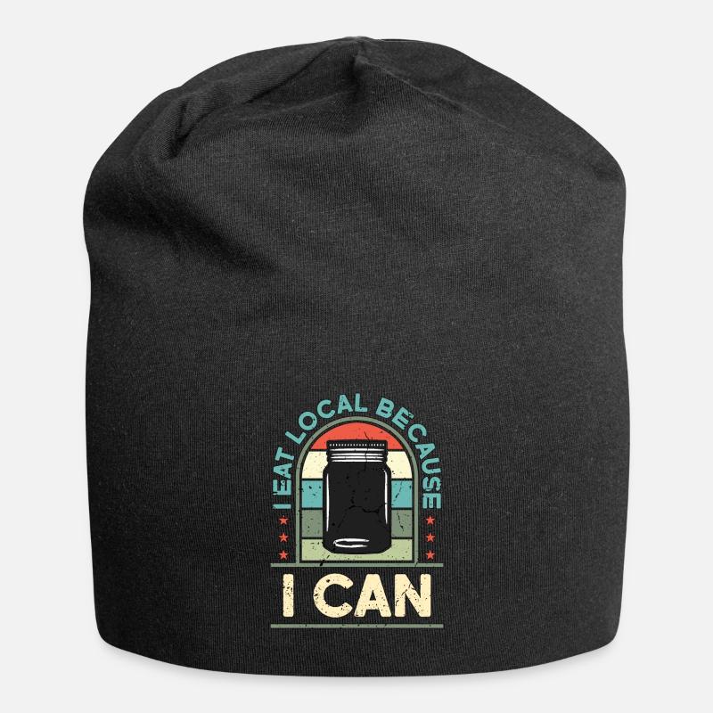 Mise en conserve Je mange local parce que je peux conserver la conserve - Bonnet en jersey - noir