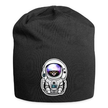 chat astronaute dans l espace - Bonnet en jersey - noir - Devant