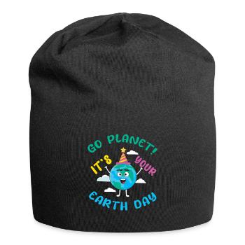 Save Oceans Day Go Planet Es ist Earth Day - Jersey-Beanie - Schwarz - Vorne