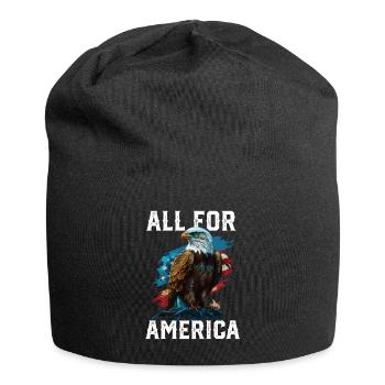 All for America Drapeau américain du pygargue à tête blanche des États-Unis - Bonnet en jersey - noir - Devant
