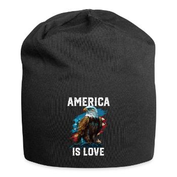 America Is Love American Bald Eagle 4th Of July - Jersey-Beanie - Schwarz - Vorne