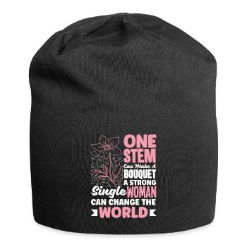 A Strong Single Women Can Change The World Flowers - Jersey Beanie - black - Front