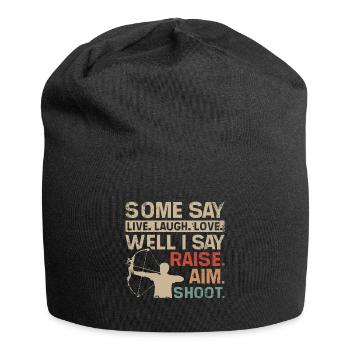 I say lifting, aiming, archery - Jersey Beanie - black - Front