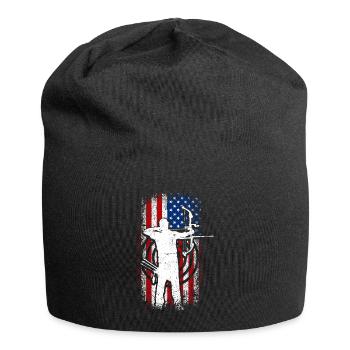 Usa Patriotic American flag 4th of July Archery - Jersey Beanie - black - Front