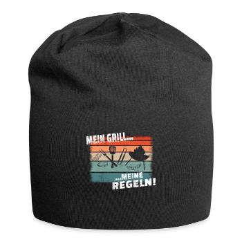 Grillen und Camper Geschenkidee - Jersey-Beanie - Schwarz - Vorne