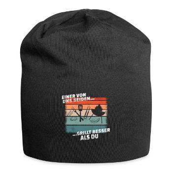 Grillen und Camper Geschenkidee - Jersey-Beanie - Schwarz - Vorne