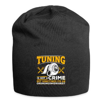 Tuning is not a Crime but an Ordnungswidrigkeit - Jersey-Beanie - Schwarz - Vorne