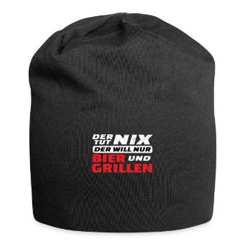 Grillen und Camper Geschenkidee - Jersey-Beanie - Schwarz - Vorne