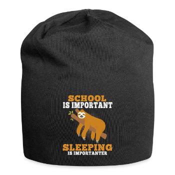 Sloth sleeping is more important lazy lazy - Jersey Beanie - black - Front