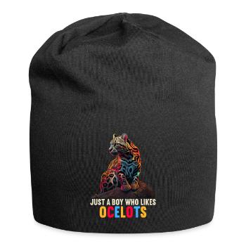 just a boy girl who loves Ocelots Ocelot ocelot ocelot - Jersey Beanie - black - Front