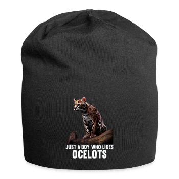 just a boy girl who loves Ocelots Ocelot ocelot ocelot - Jersey Beanie - black - Front