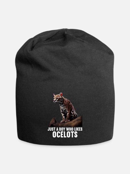 juste un garçon qui aime Ocelots Ocelot ocelot ocelot - Bonnet en jersey - noir