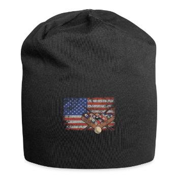 Billard Retro USA Flagge Billardkugel 4th of July - Jersey-Beanie - Schwarz - Vorne