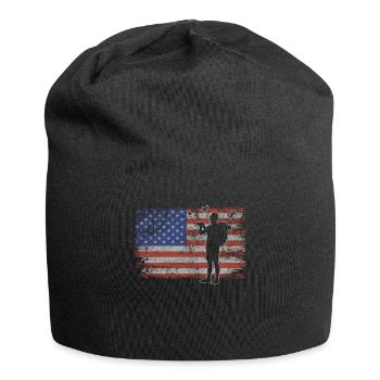 Observation des oiseaux Retro USA Flag 4 juillet - Bonnet en jersey - noir - Devant