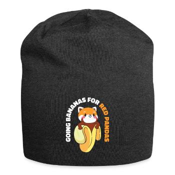 Cute Animal Red Panda Banana Fruit Wildlife Foodie - Jersey Beanie - charcoal grey - Front