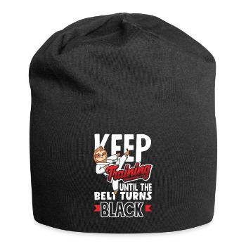 Keep Training Until The Belt Turns Black - Jersey-Beanie - Schwarz - Vorne