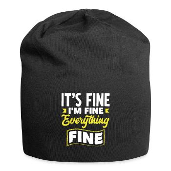 It's Fine I'm Fine Everything Is Fine for Wine - Jersey-Beanie - Schwarz - Vorne