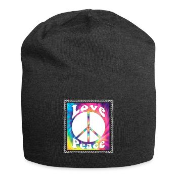 Hippie Tshirt Peace Bewegung Woodstock Boho Groove - Jersey-Beanie - Anthrazit - Vorne