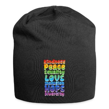 Inclusion Acceptation Gentillesse Solidarité - Bonnet en jersey - noir - Devant