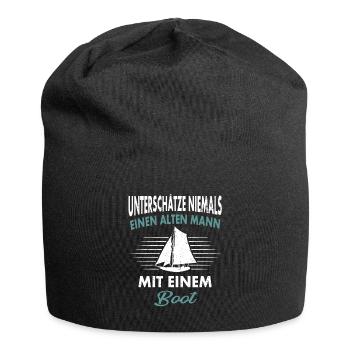 Unterschätze niemals einen alten Mann - Jersey-Beanie - Schwarz - Vorne