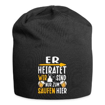 JGA T-Shirt Mann Junggesellenabschied Polterabend - Jersey-Beanie - Schwarz - Vorne