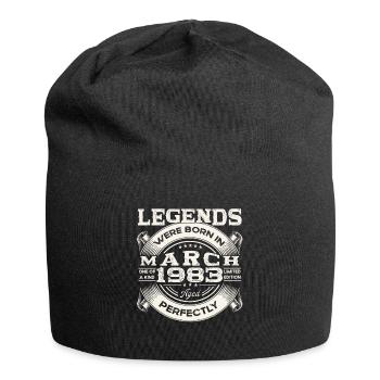 März Jahrgang 1983 40. Geburtstag Mann Legendär 83 - Jersey-Beanie - Schwarz - Vorne