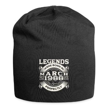 March Born 1988 35th birthday Man Legendary 88 - Jersey Beanie - black - Front
