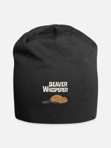 Biber Flüsterer Lustiges Tierliebhaber - Jersey-Beanie - Schwarz