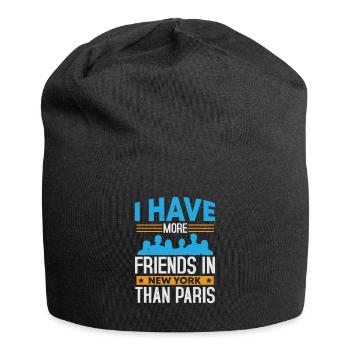 J’AI PLUS D’AMIS À NEW YORK QU’À PARIS - Bonnet en jersey - noir - Devant