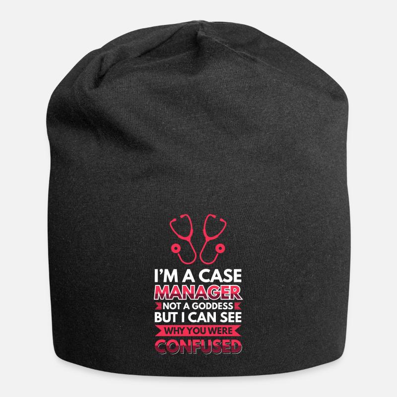 Im a Case Manager not a goddess - But i can see - Jersey Beanie - black