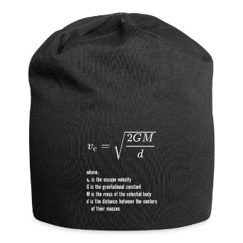 Escape Velocity Gravity Physics Rocket Science - Jersey Beanie - black - Front