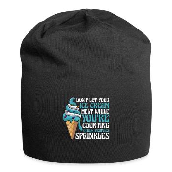 Crème glacée Ne laissez pas votre crème glacée fondre mollement - Bonnet en jersey - noir - Devant