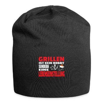 Grillen und Camper Geschenkidee - Jersey-Beanie - Schwarz - Vorne