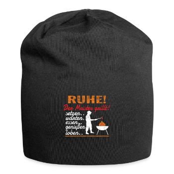 Grillen und Camper Geschenkidee - Jersey-Beanie - Schwarz - Vorne
