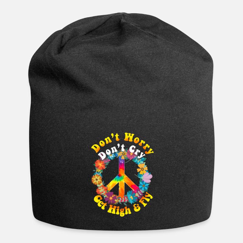 Hippie - Jersey-Beanie - Schwarz