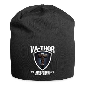 Papa Vathor Va Thor Vatertag Vatertagsgeschenk - Jersey-Beanie - Schwarz - Vorne