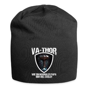 Papa Vathor Va Thor Vatertag Vatertagsgeschenk - Jersey-Beanie - Schwarz - Vorne
