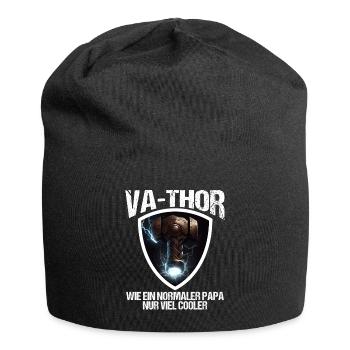 Papa Vathor Va Thor Vatertag Vatertagsgeschenk - Jersey-Beanie - Schwarz - Vorne