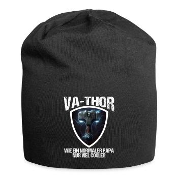 Papa Vathor Va Thor Vatertag Vatertagsgeschenk - Jersey-Beanie - Schwarz - Vorne