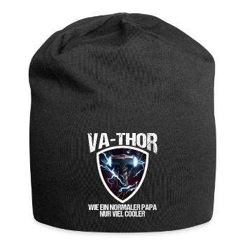 Papa Vathor Va Thor Vatertag Vatertagsgeschenk - Jersey-Beanie - Schwarz - Vorne