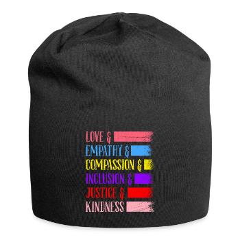 Inclusion, Égalité, Gentillesse, Acceptation - Bonnet en jersey - noir - Devant