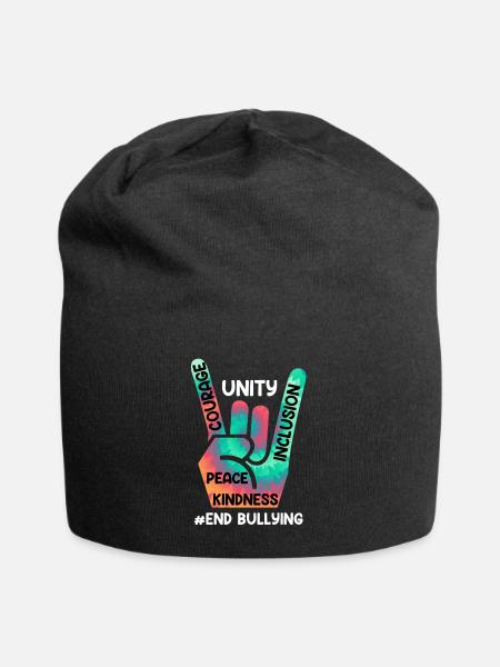 Stop à l’intimidation Sensibilisation et solidarité pour - Bonnet en jersey - noir