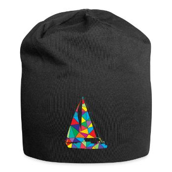 Voilier Low Poly Polygon Sailing - Bonnet en jersey - noir - Devant